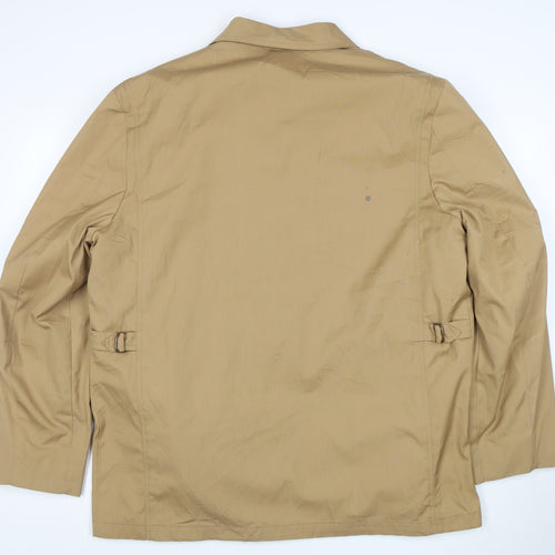 London Fog Men's Beige Cotton Blend Full Zip Jacket Size 46 Long