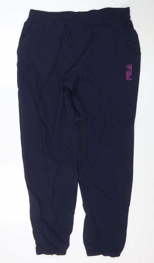 Fila Mens Blue XL Vintage Track Pants Lightweight Sports Trousers