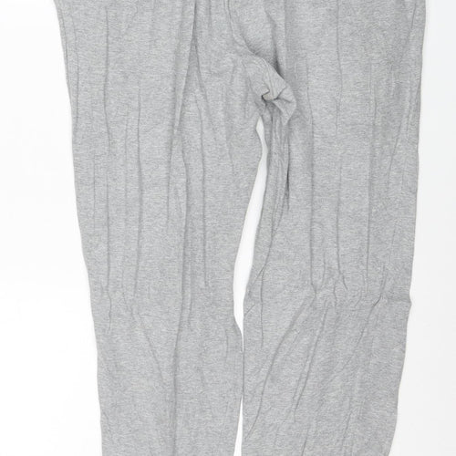FILA Women Grey Jogger Trousers M Cotton Blend Comfort Fit