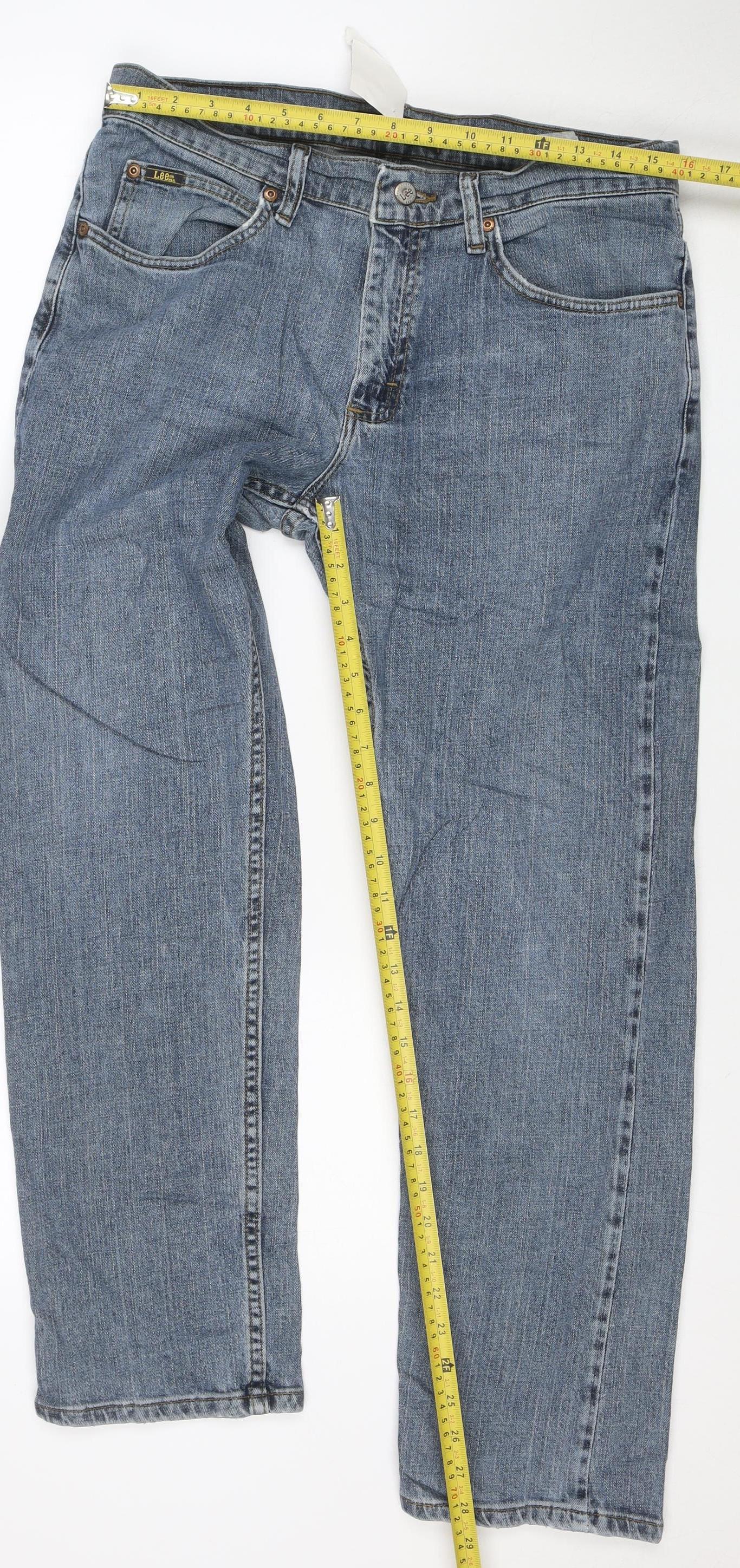 Lee Men's Blue Straight Leg Regular Fit Jeans 32x30