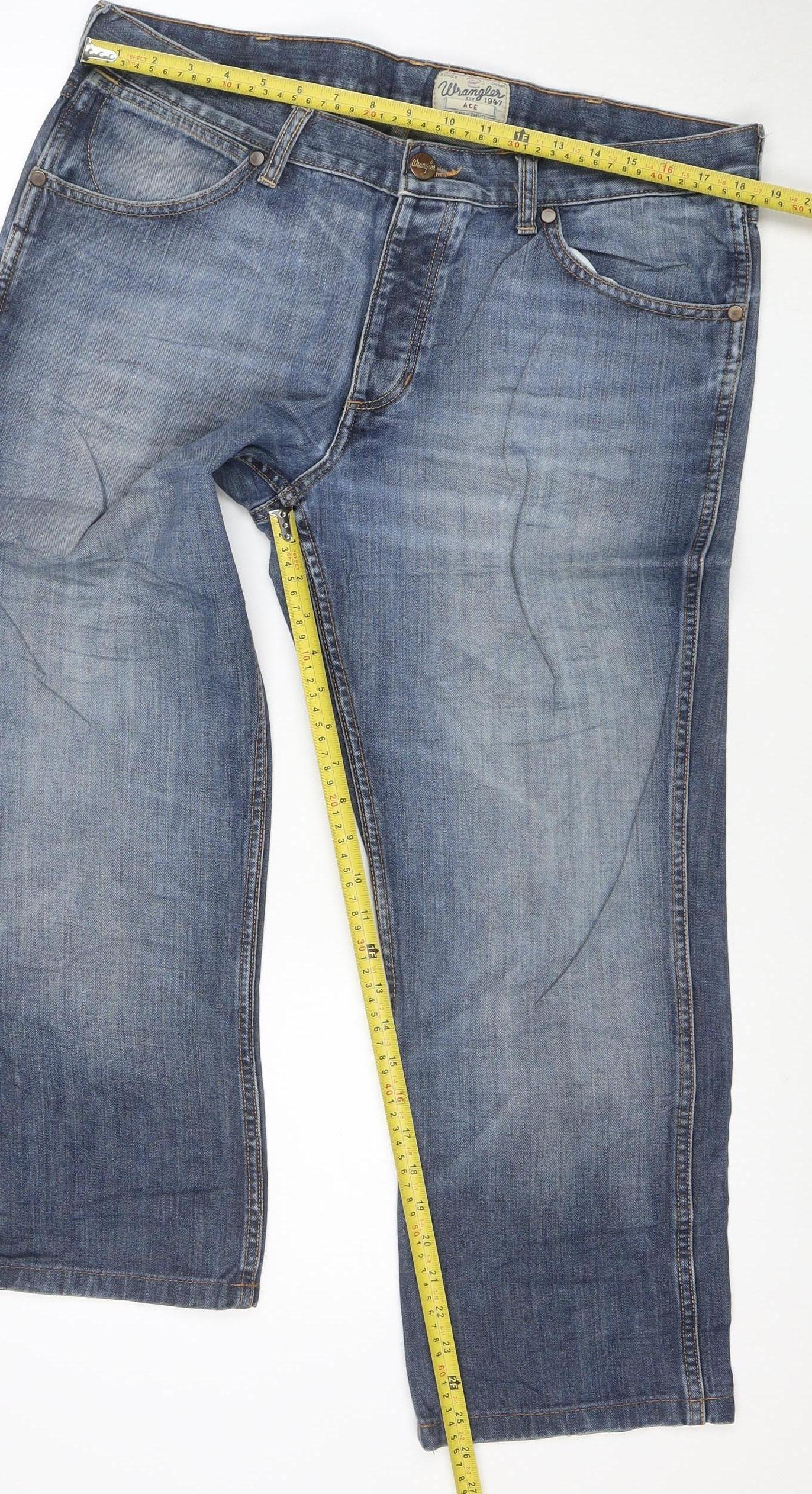 Wrangler Men’s Blue Regular Fit Straight Leg Ace Jeans W36 L32