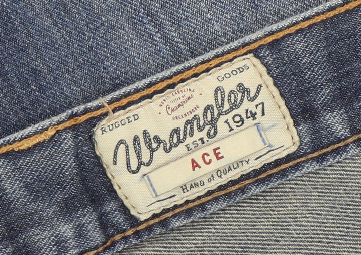 Wrangler Men’s Blue Regular Fit Straight Leg Ace Jeans W36 L32