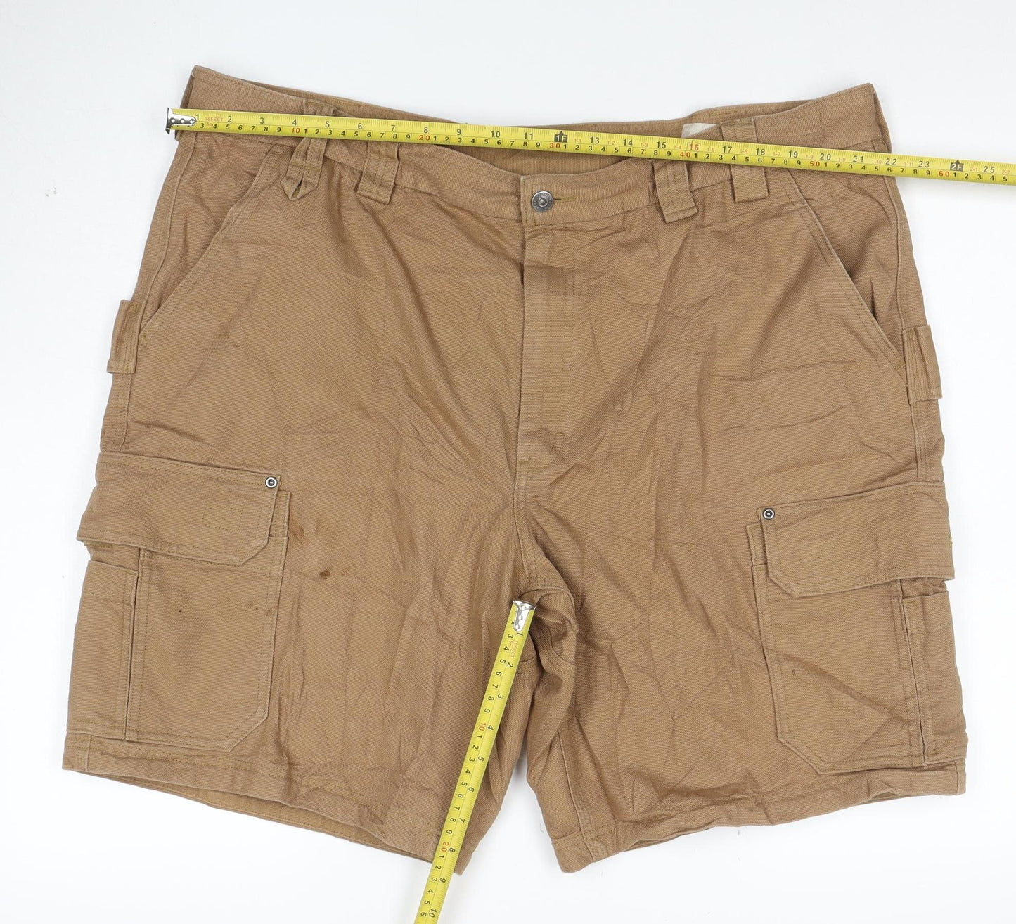 Duluth Trading Co Men's Beige Cargo Work Shorts Size 44 Cotton