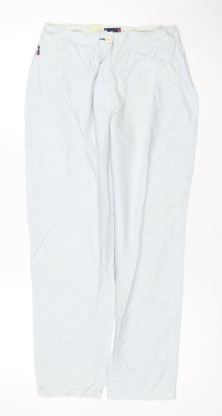 Tommy Hilfiger Womens White Chino Trousers Size 4 Cotton Preppy