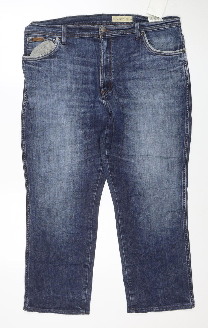 Wrangler Men's Blue 33x30 Texas Stretch Regular Fit Straight Jeans