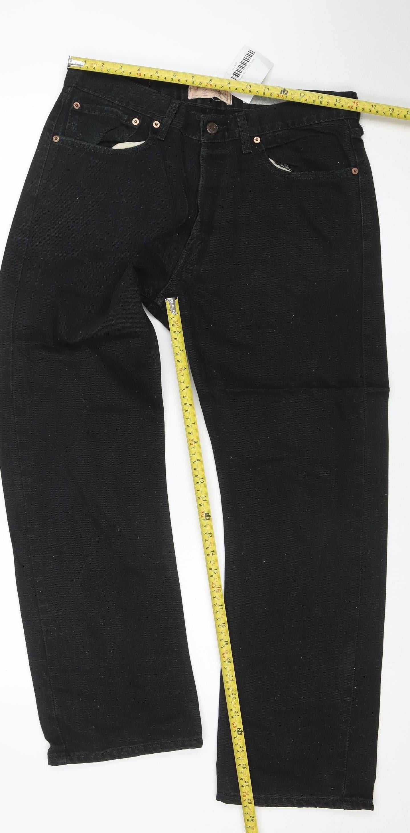 Levi Strauss Signature Men Black 34x30 Straight Jeans Classic Fit
