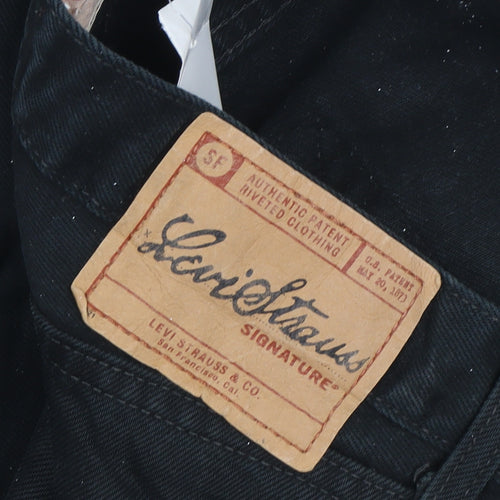 Levi Strauss Signature Men Black 34x30 Straight Jeans Classic Fit