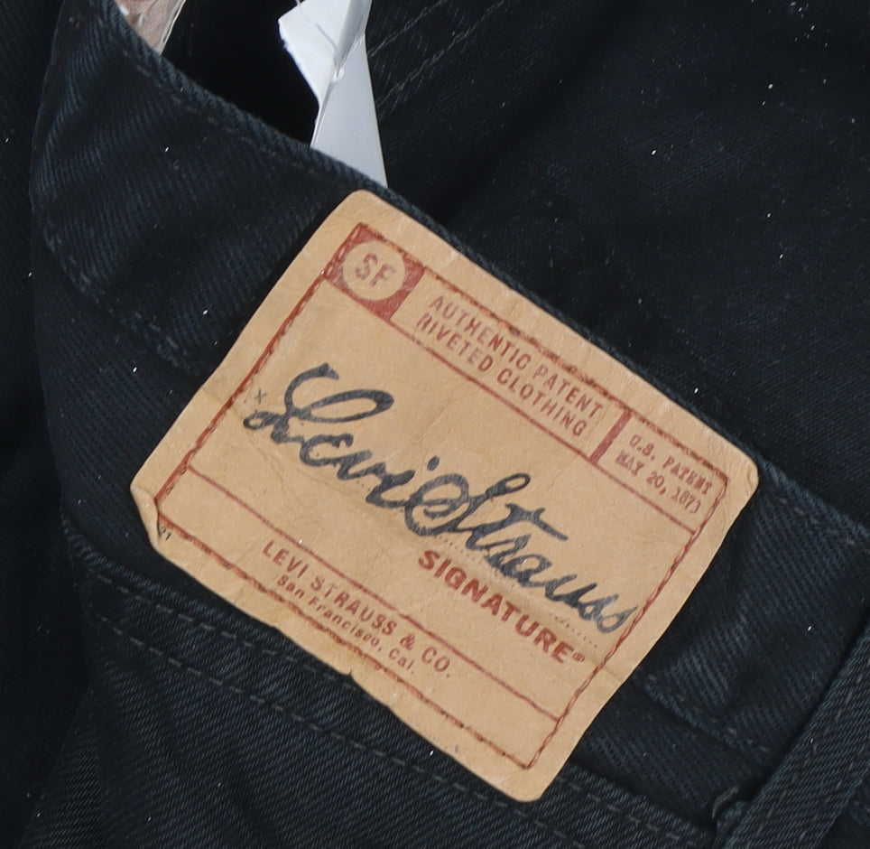 Levi Strauss Signature Men Black 34x30 Straight Jeans Classic Fit