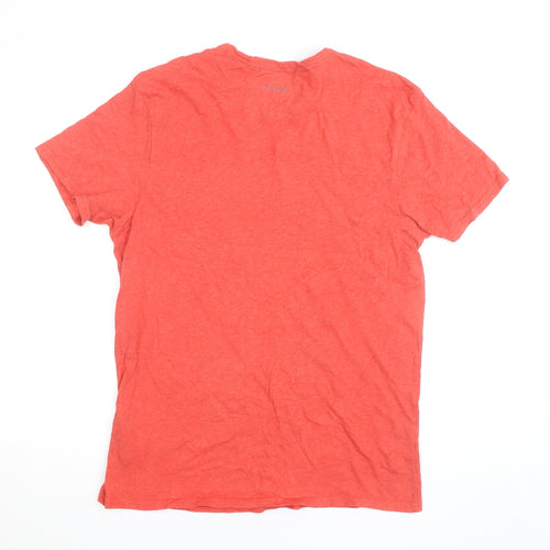 Ben Sherman Men Red Union Jack Graphic Cotton Blend T-Shirt M