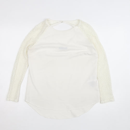 Vila Women's Ivory Lace Long Sleeve Blouse Size M