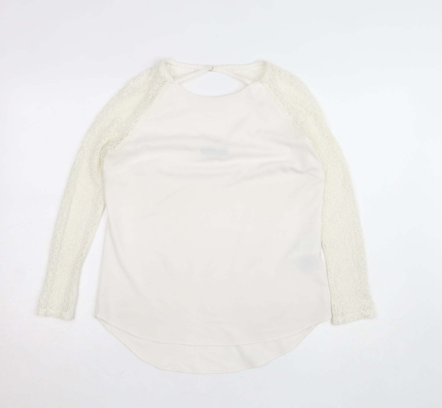 Vila Women's Ivory Lace Long Sleeve Blouse Size M