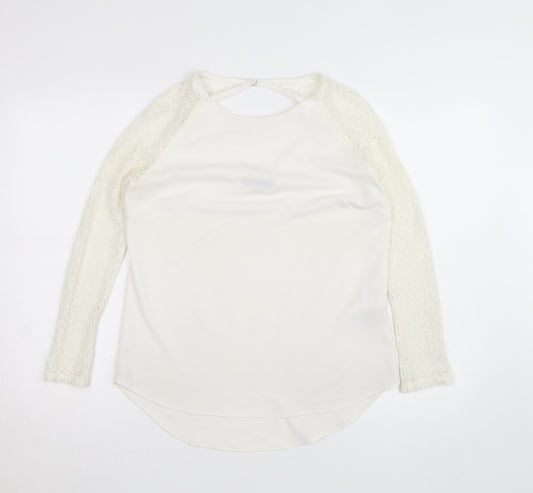 Vila Women's Ivory Lace Long Sleeve Blouse Size M