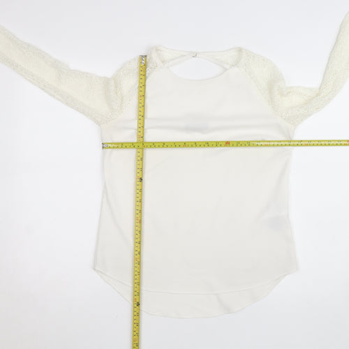 Vila Women's Ivory Lace Long Sleeve Blouse Size M
