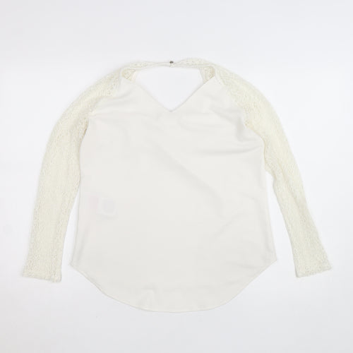 Vila Women's Ivory Lace Long Sleeve Blouse Size M