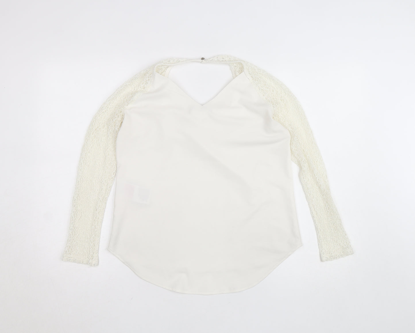 Vila Women's Ivory Lace Long Sleeve Blouse Size M