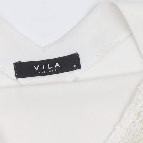 Vila Women's Ivory Lace Long Sleeve Blouse Size M