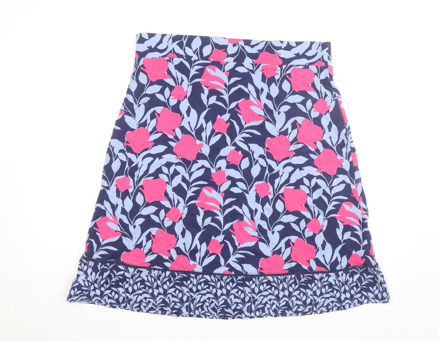 Roman Women’s Blue Floral A-Line Knee Length Stretch Skirt Size 14