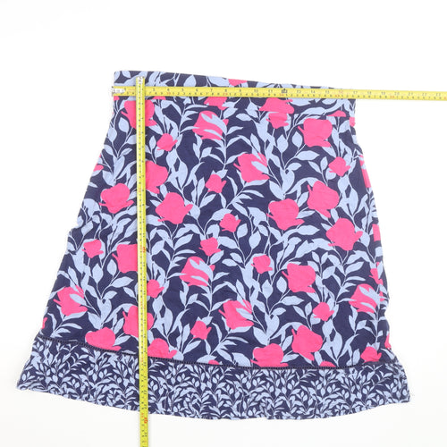 Roman Women’s Blue Floral A-Line Knee Length Stretch Skirt Size 14
