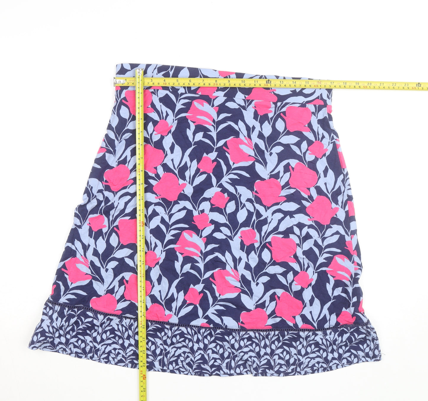 Roman Women’s Blue Floral A-Line Knee Length Stretch Skirt Size 14