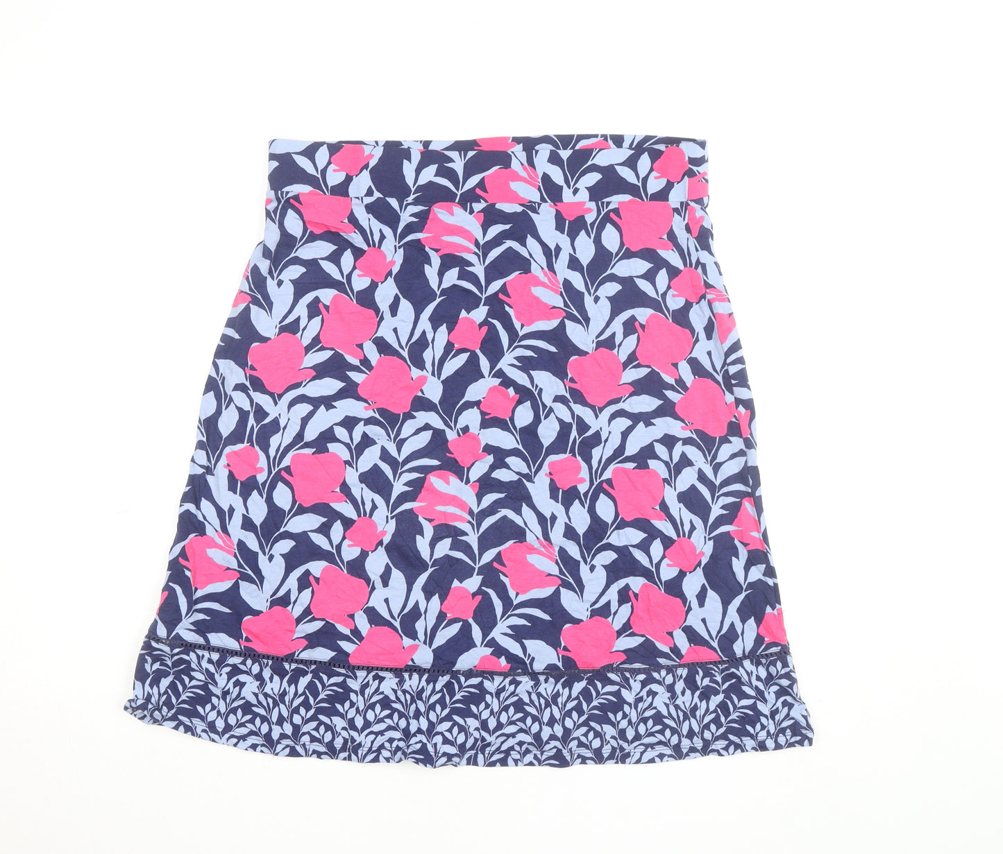 Roman Women’s Blue Floral A-Line Knee Length Stretch Skirt Size 14
