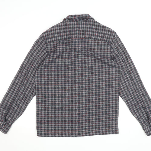 H&M Men's Grey Check Regular Fit Long Sleeve Button-Up Shirt Size S