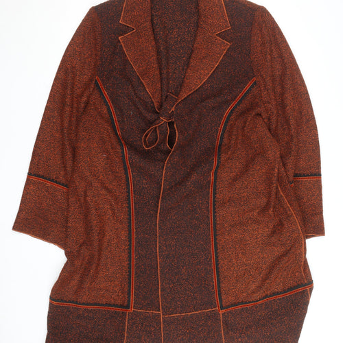 Rioni Stone Womens Brown Long Coatigan Wool Blend Size 26