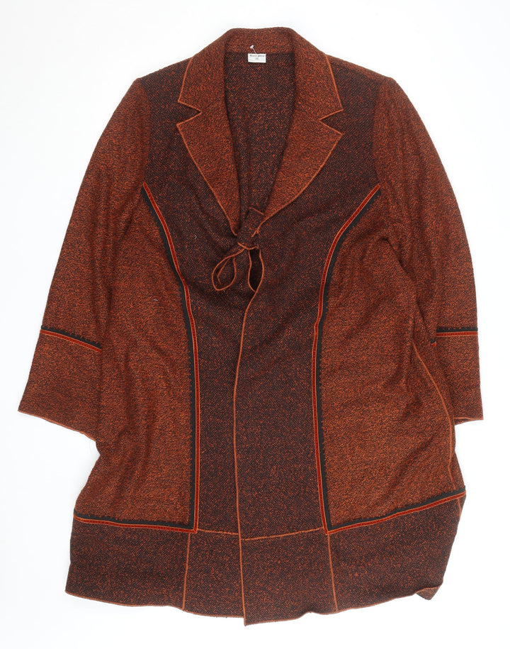 Rioni Stone Womens Brown Long Coatigan Wool Blend Size 26