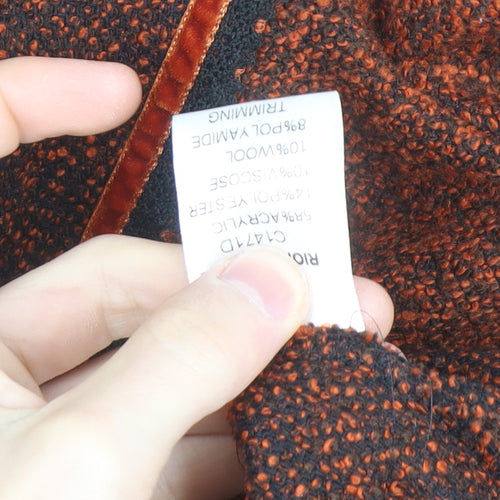 Rioni Stone Womens Brown Long Coatigan Wool Blend Size 26