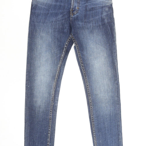 Zara Women's Blue Skinny Jeans Size 10 Slim Fit Mid Rise Denim