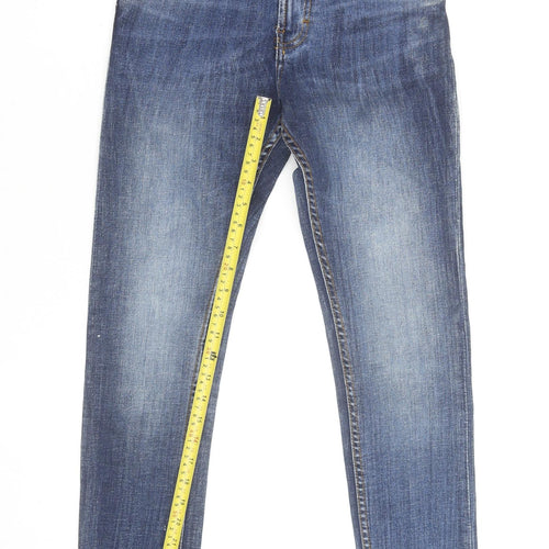 Zara Women's Blue Skinny Jeans Size 10 Slim Fit Mid Rise Denim