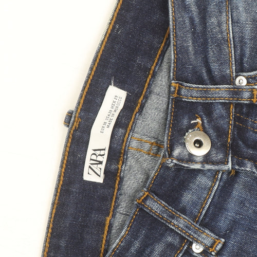 Zara Women's Blue Skinny Jeans Size 10 Slim Fit Mid Rise Denim