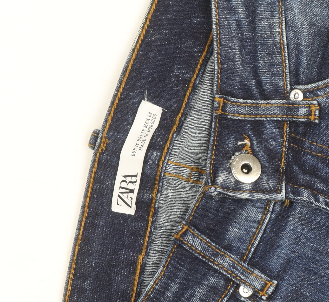 Zara Women's Blue Skinny Jeans Size 10 Slim Fit Mid Rise Denim