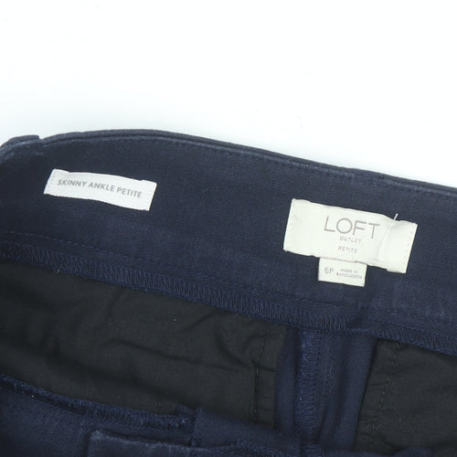 LOFT Outlet Women's Navy Blue Petite Skinny Ankle Trousers Size 6