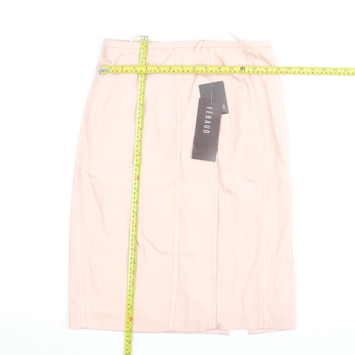 Féraud Women Pink Knee Length Pencil Skirt Size 12 Formal Wear