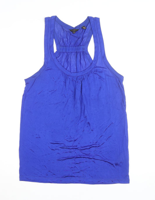 Ted Baker Women's Blue Racerback Viscose Tank Top Size 12
