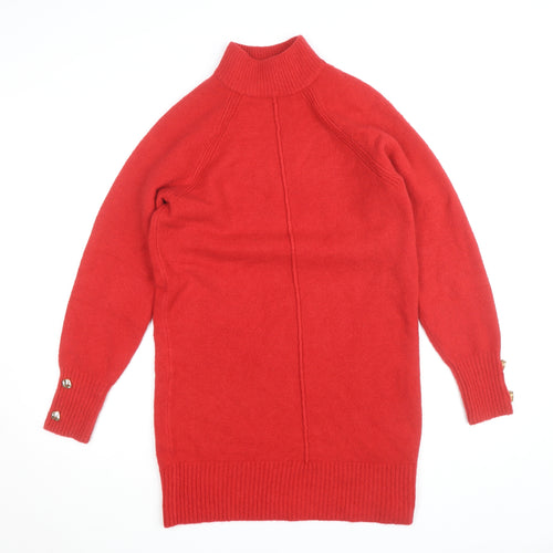 River Island Womens Red High Neck Knit Jumper Size M