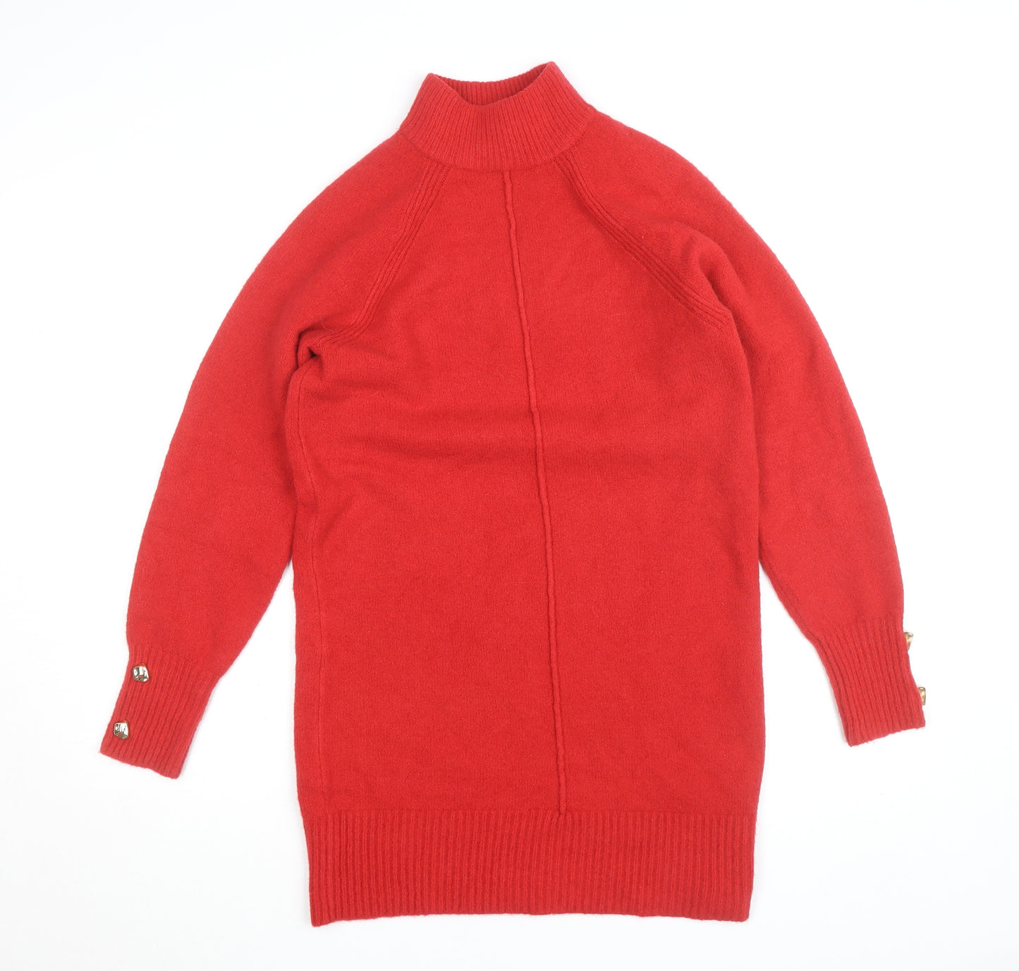 River Island Womens Red High Neck Knit Jumper Size M