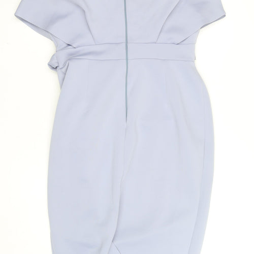 ASOS Women’s Blue Off Shoulder Belted Sheath Dress Size 10