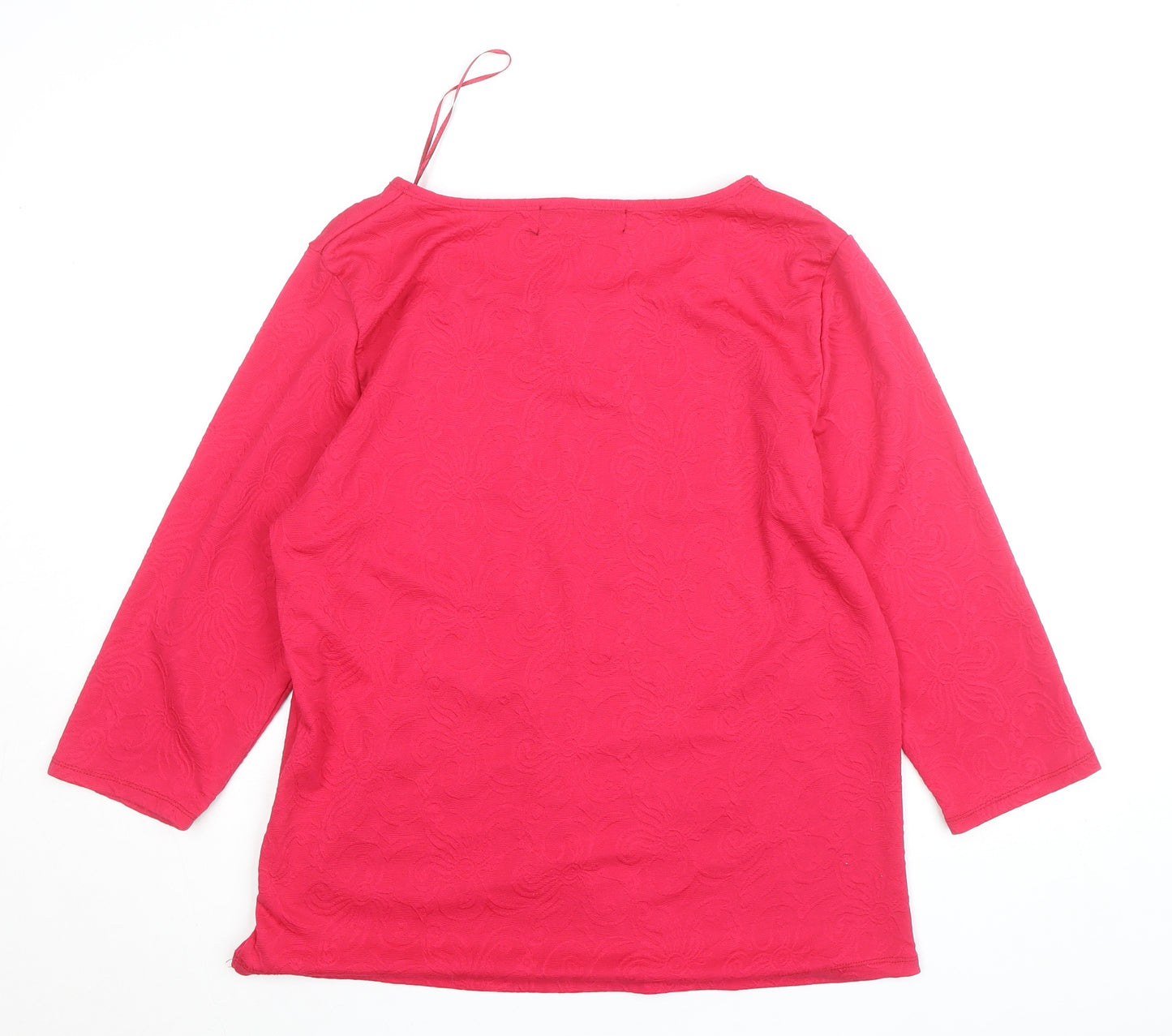 Paco Boutique Womens Pink 3/4 Sleeve Stretch Blouse Size 16