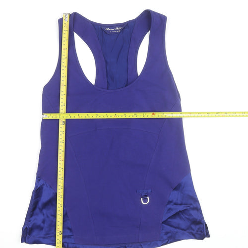 Karen Millen Women's Blue Racerback Lace-Up Tank Top Size 16