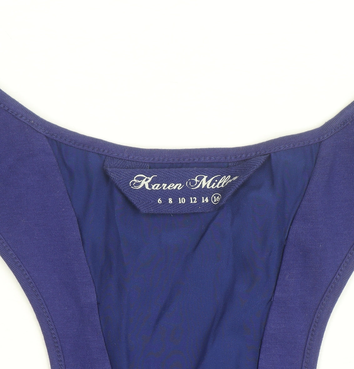 Karen Millen Women's Blue Racerback Lace-Up Tank Top Size 16