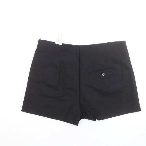 Zara Trafaluc Women's Black Chino Shorts Size 14 Cotton Blend