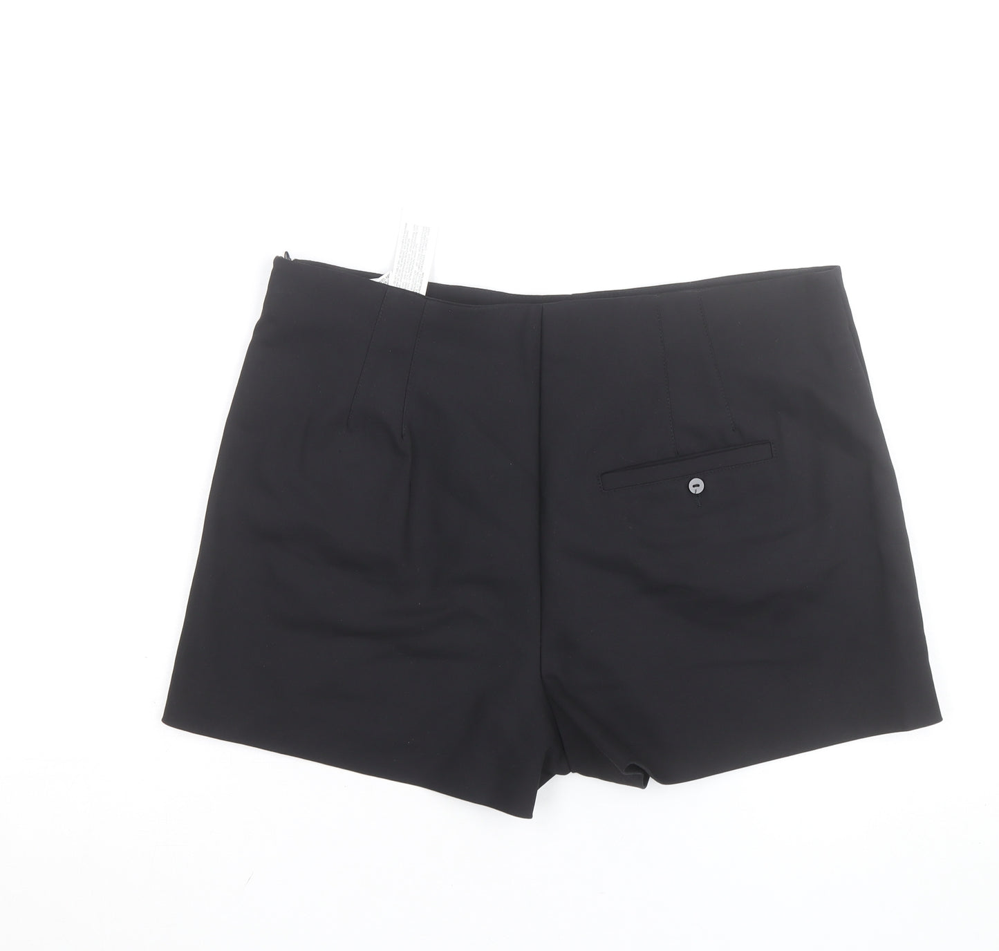 Zara Trafaluc Women's Black Chino Shorts Size 14 Cotton Blend