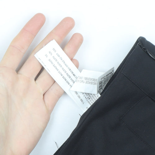 Zara Trafaluc Women's Black Chino Shorts Size 14 Cotton Blend