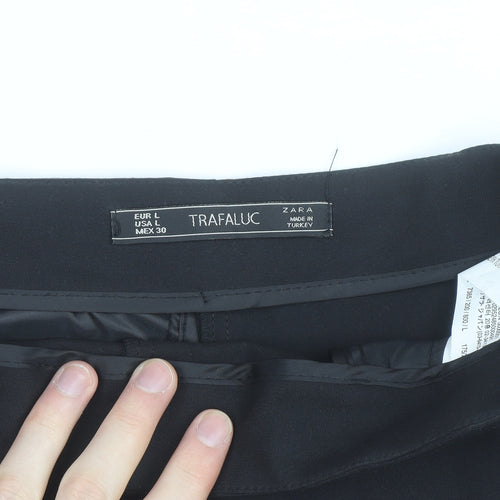 Zara Trafaluc Women's Black Chino Shorts Size 14 Cotton Blend