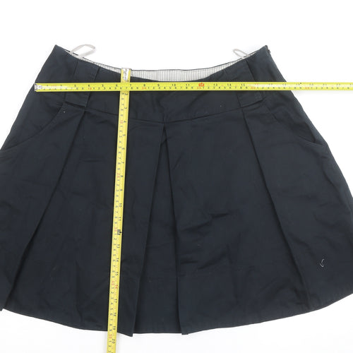 River Island Womens Black Pleated Short Skirt Size 10