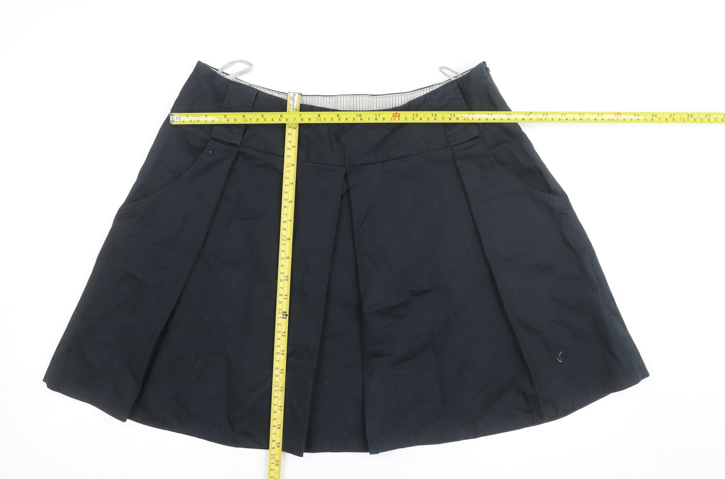 River Island Womens Black Pleated Short Skirt Size 10