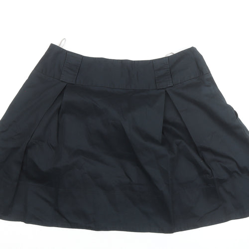 River Island Womens Black Pleated Short Skirt Size 10