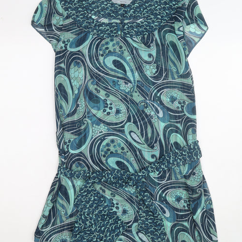 Red Herring Women’s Blue Paisley Tunic Blouse Size 14