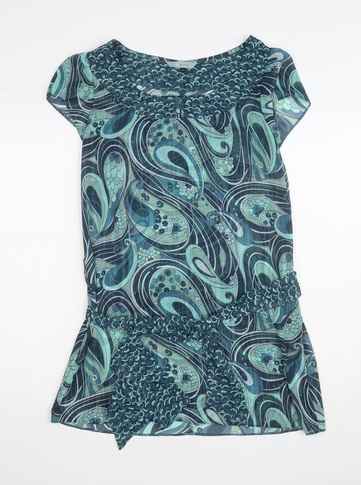 Red Herring Women’s Blue Paisley Tunic Blouse Size 14
